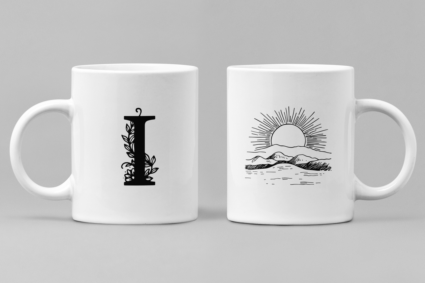 Alphabet I White Ceramic 11oz 330ml Coffee Mug