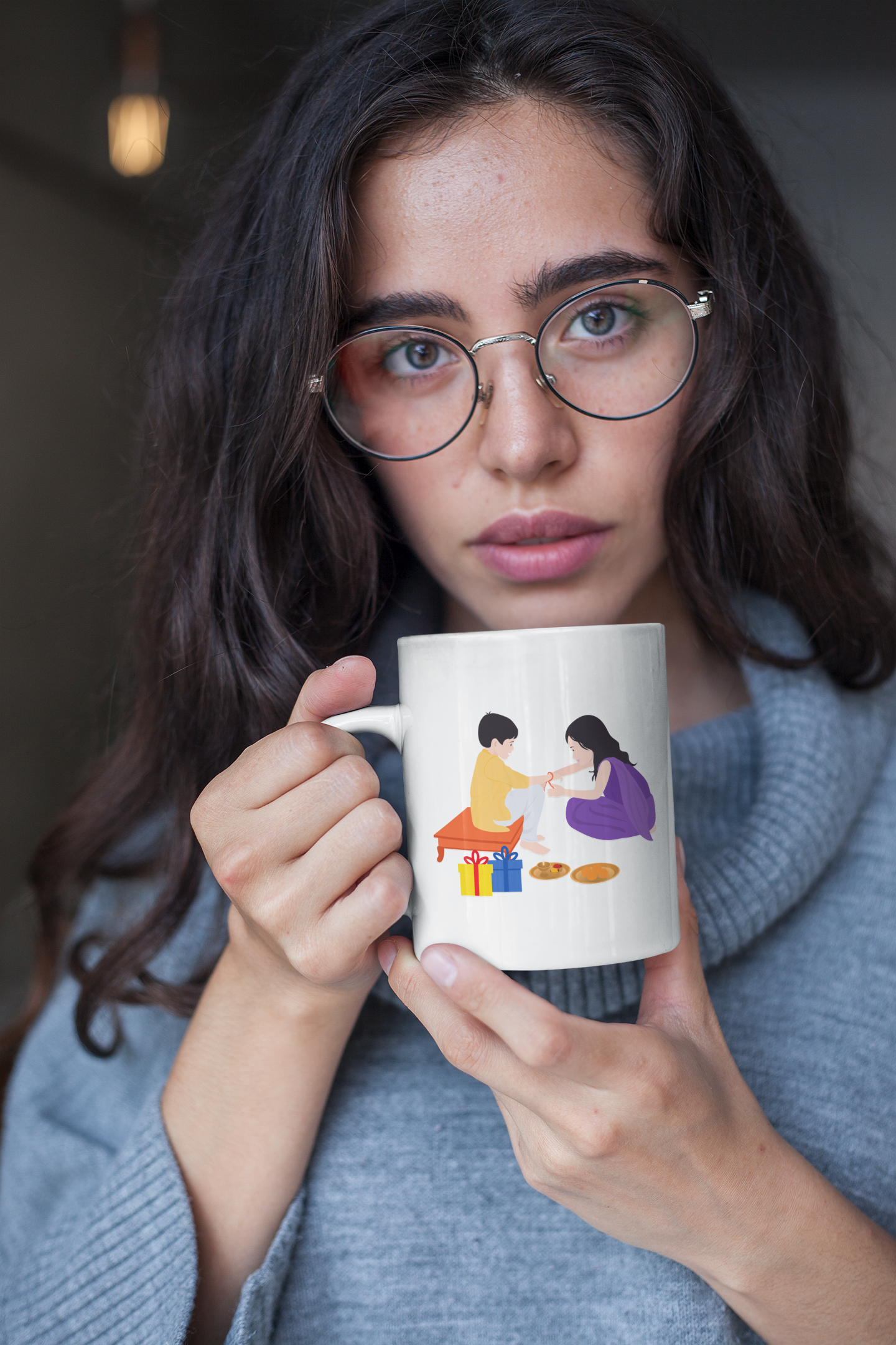 Raksha Bandhan Gift Mug – 330ML (11oz) White Ceramic Coffee Mug | Rakhi Gift for Sibling | Festive Rakhi Coffee Mug for Raksha Bandhan 2025