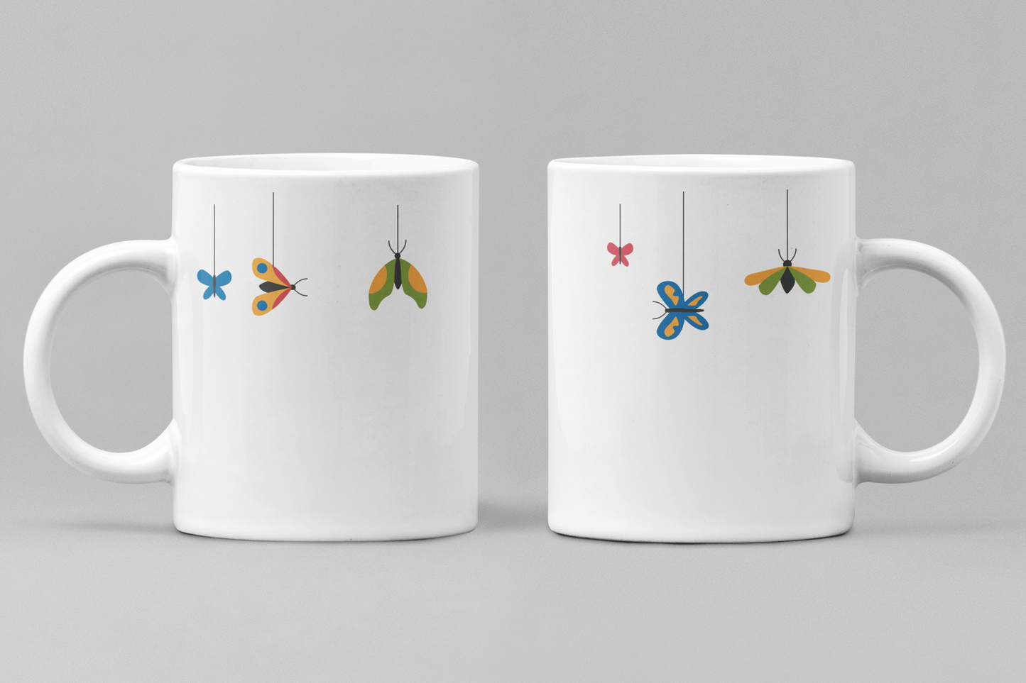 Floral White Ceramic 11oz 330ml Coffee Mug