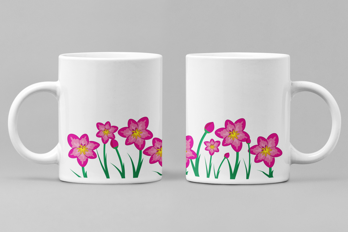 Floral White Ceramic 11oz 330ml Coffee Mug