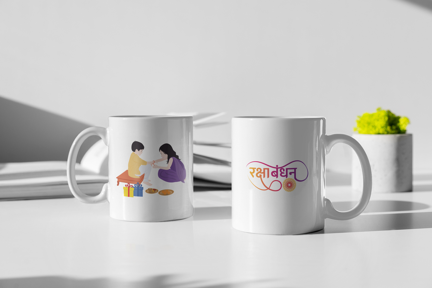 Raksha Bandhan Gift Mug – 330ML (11oz) White Ceramic Coffee Mug | Rakhi Gift for Sibling | Festive Rakhi Coffee Mug for Raksha Bandhan 2025