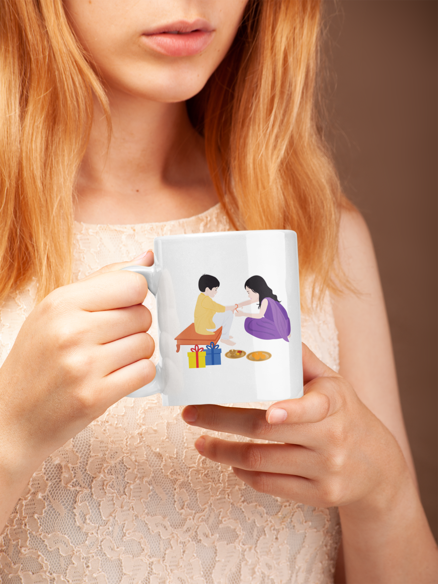Raksha Bandhan Gift Mug – 330ML (11oz) White Ceramic Coffee Mug | Rakhi Gift for Sibling | Festive Rakhi Coffee Mug for Raksha Bandhan 2025