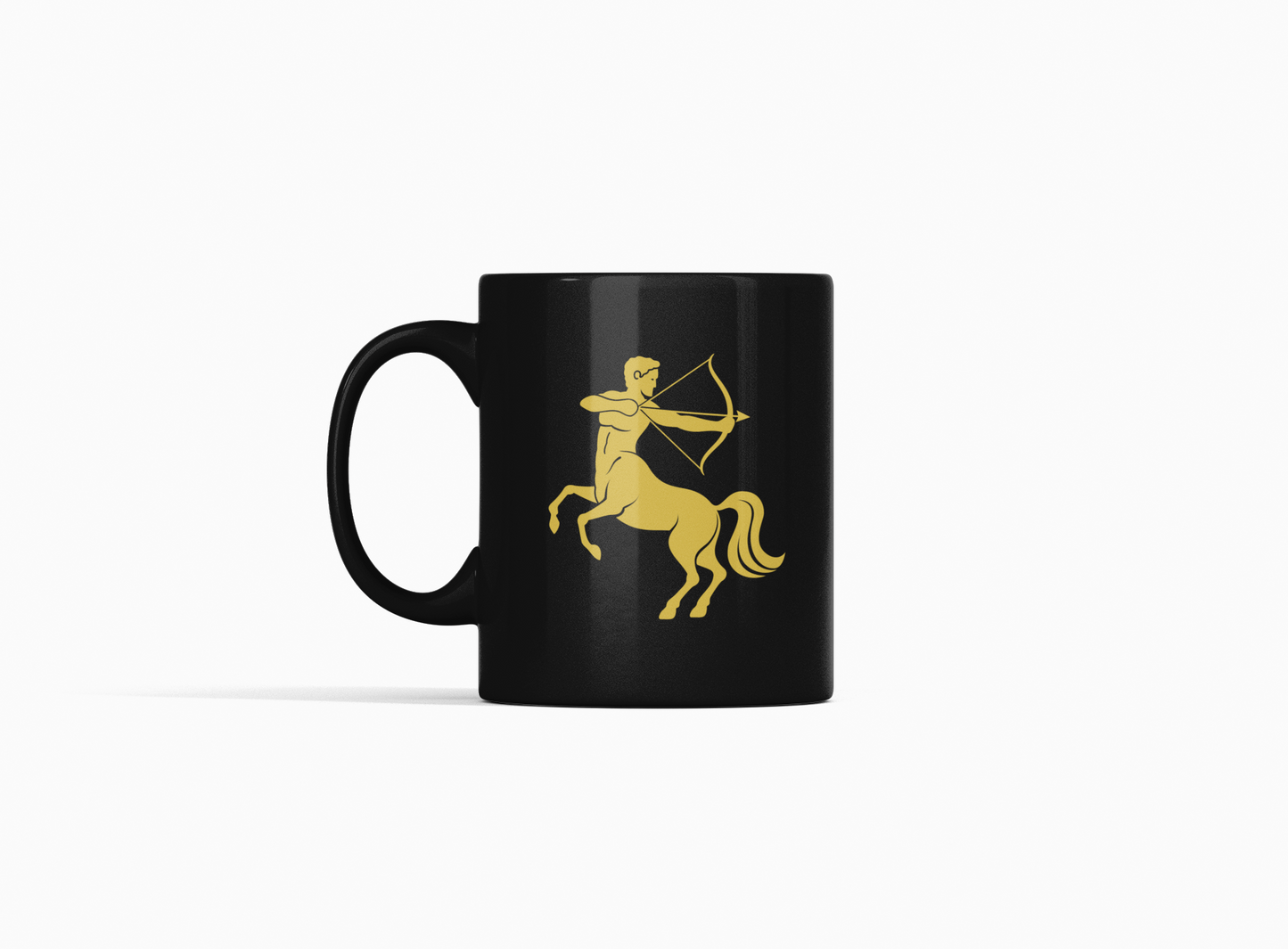 Vedic Black Ceramic Sagittarius Zodiac Sign Dhanu Rashi 11oz 330ml Coffee Mug