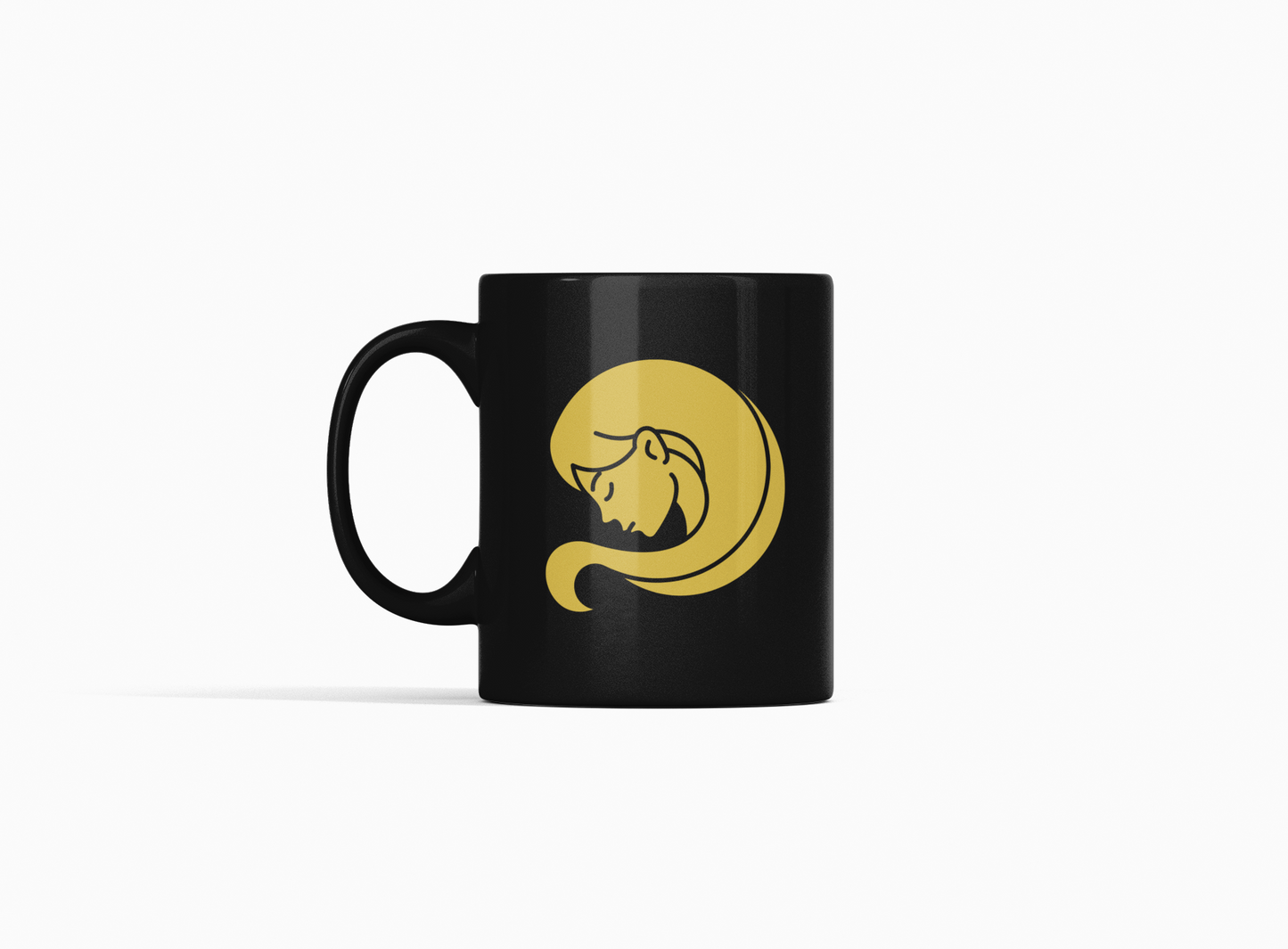 Vedic Black Ceramic Virgo Zodiac Sign Kanya Rashi 11oz 330ml Coffee Mug