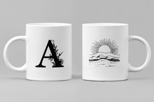 Alphabet A White Ceramic 11oz 330ml Coffee Mug