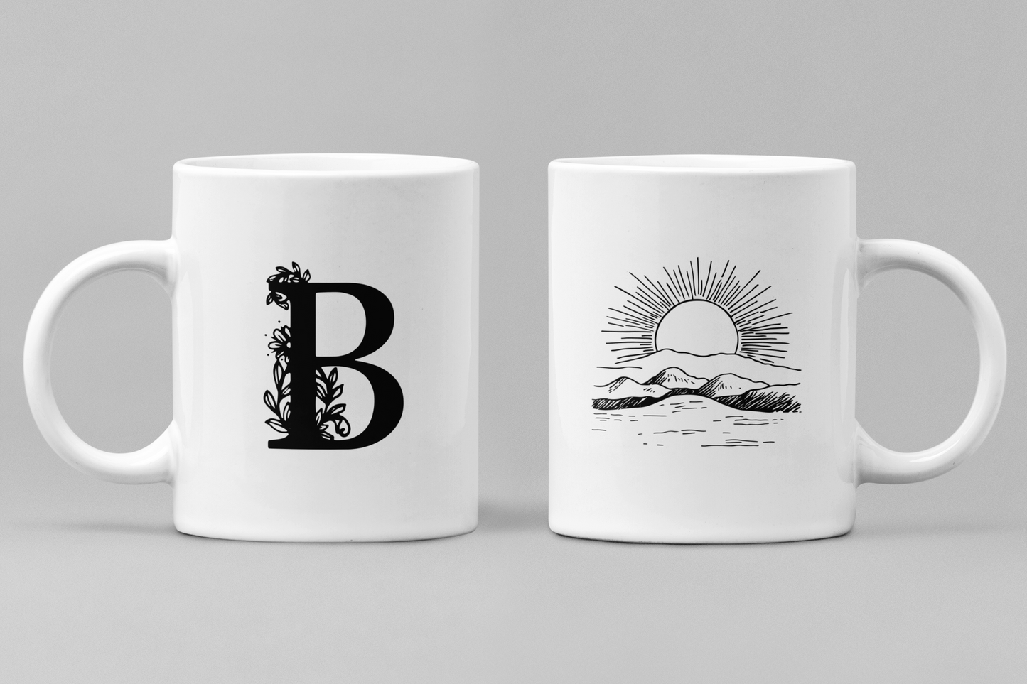 Alphabet B White Ceramic 11oz 330ml Coffee Mug