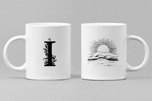 Alphabet I White Ceramic 11oz 330ml Coffee Mug