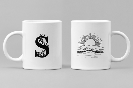 Alphabet S White Ceramic 11oz 330ml Coffee Mug