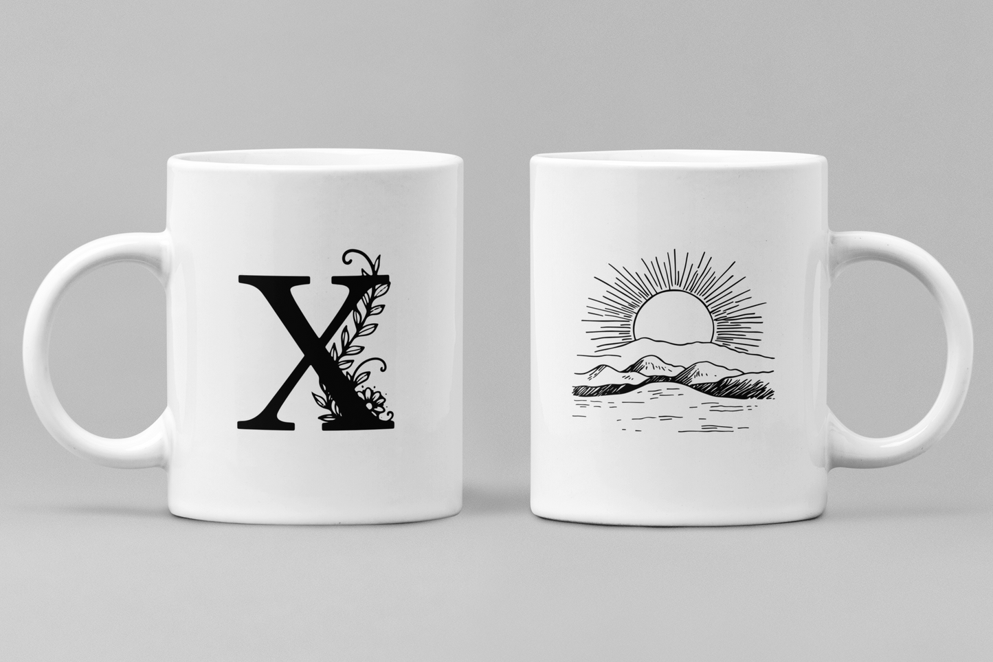 Alphabet X White Ceramic 11oz 330ml Coffee Mug
