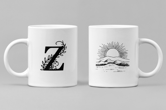 Alphabet Z White Ceramic 11oz 330ml Coffee Mug