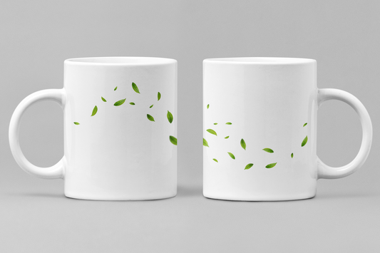 Floral White Ceramic 11oz 330ml Coffee Mug
