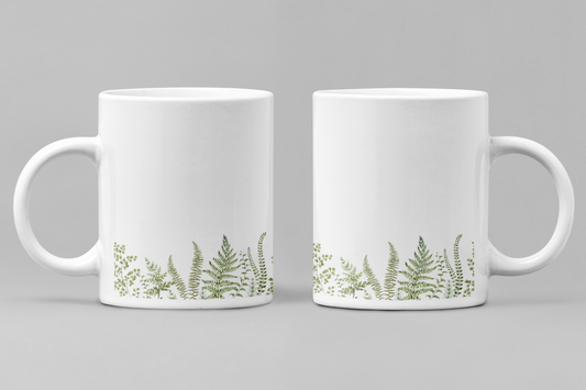 Floral White Ceramic 11oz 330ml Coffee Mug