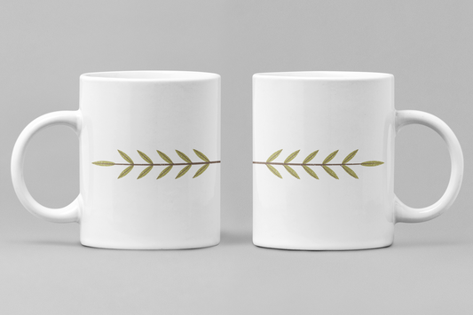 Floral White Ceramic 11oz 330ml Coffee Mug