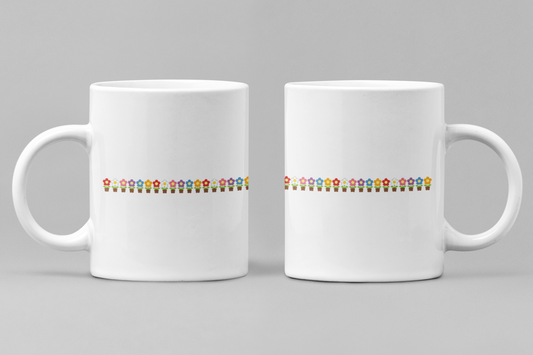 Floral White Ceramic 11oz 330ml Coffee Mug