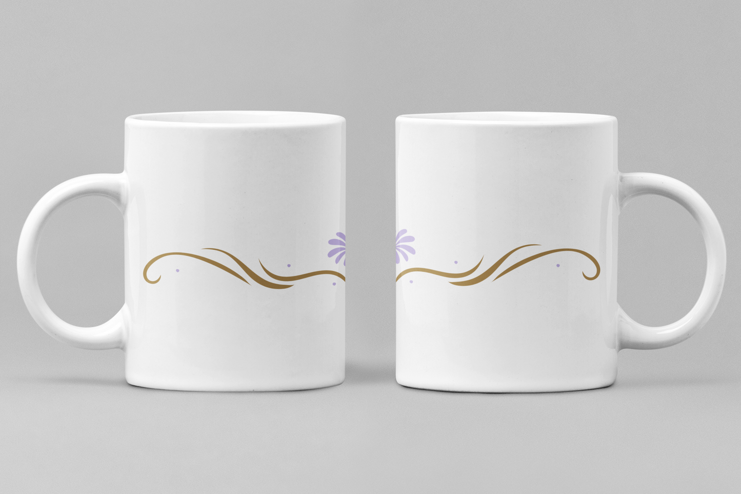 Floral White Ceramic 11oz 330ml Coffee Mug