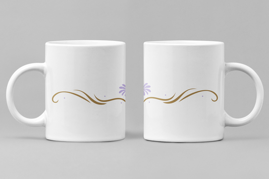 Floral White Ceramic 11oz 330ml Coffee Mug
