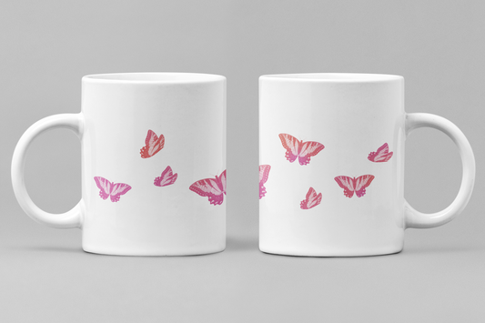 Floral White Ceramic 11oz 330ml Coffee Mug