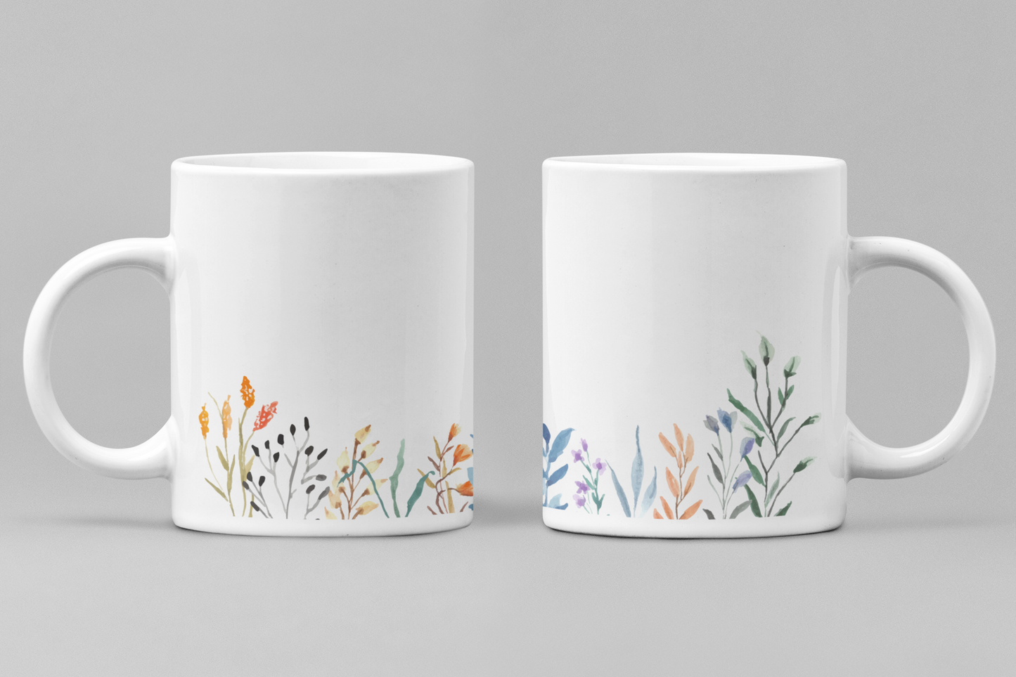 Floral White Ceramic 11oz 330ml Coffee Mug