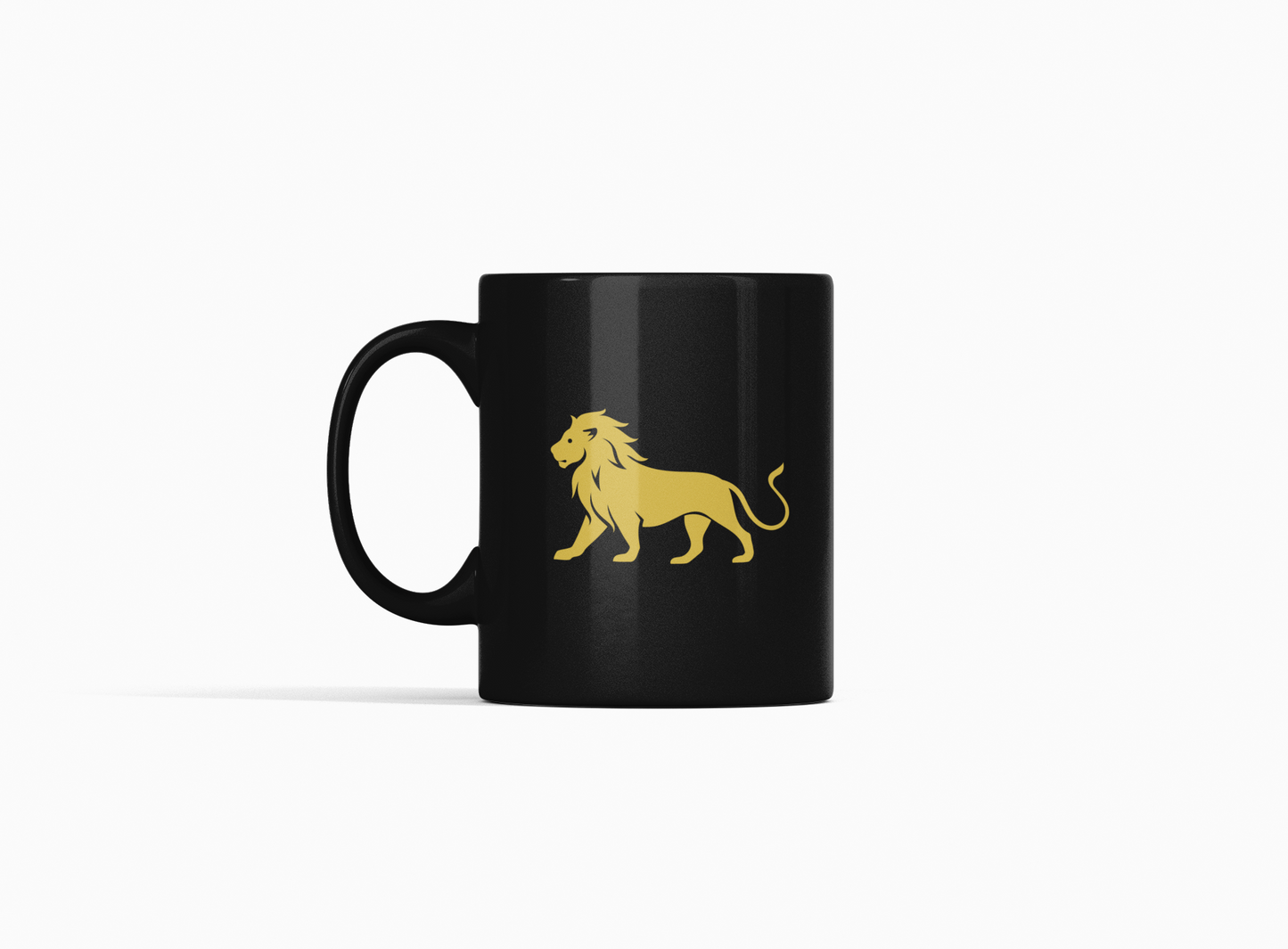 Vedic Black Ceramic Leo Zodiac Sign Singh Rashi 11oz 330ml Coffee Mug