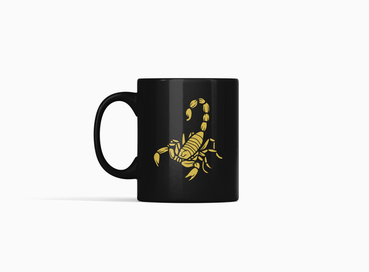 Vedic Black Ceramic Scorpio Zodiac Sign Vrishchik Rashi 11oz 330ml Coffee Mug