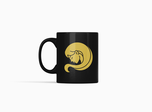 Vedic Black Ceramic Virgo Zodiac Sign Kanya Rashi 11oz 330ml Coffee Mug